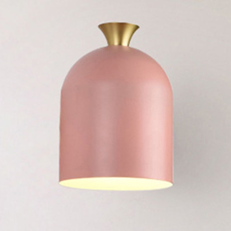 Macaron Style Wall Lamp 1-Light Wall Mount Lamp with Metal Shade for Bedroom