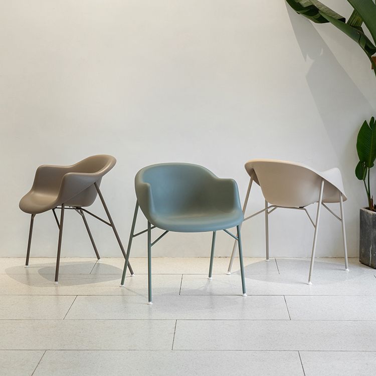 Fauteuil de salle à manger en plastique de Style scandinave, chaise simple à dossier solide pour usage domestique