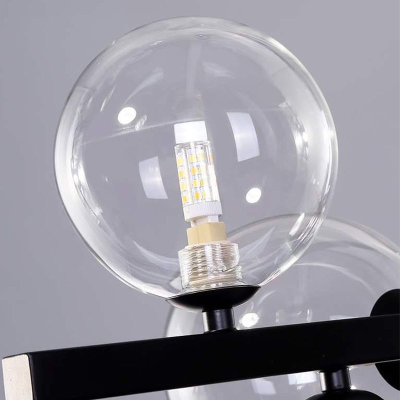 Black 7-Light Modernism Ceiling Light LED Kitchen Island Lighting for Foyer