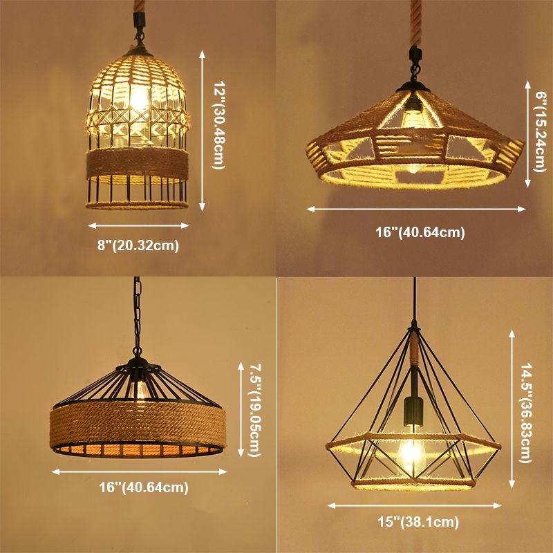 Seil kommerzieller Anhänger Beleuchtung Industrie Beige schattiertes Restaurant Anhänger Licht