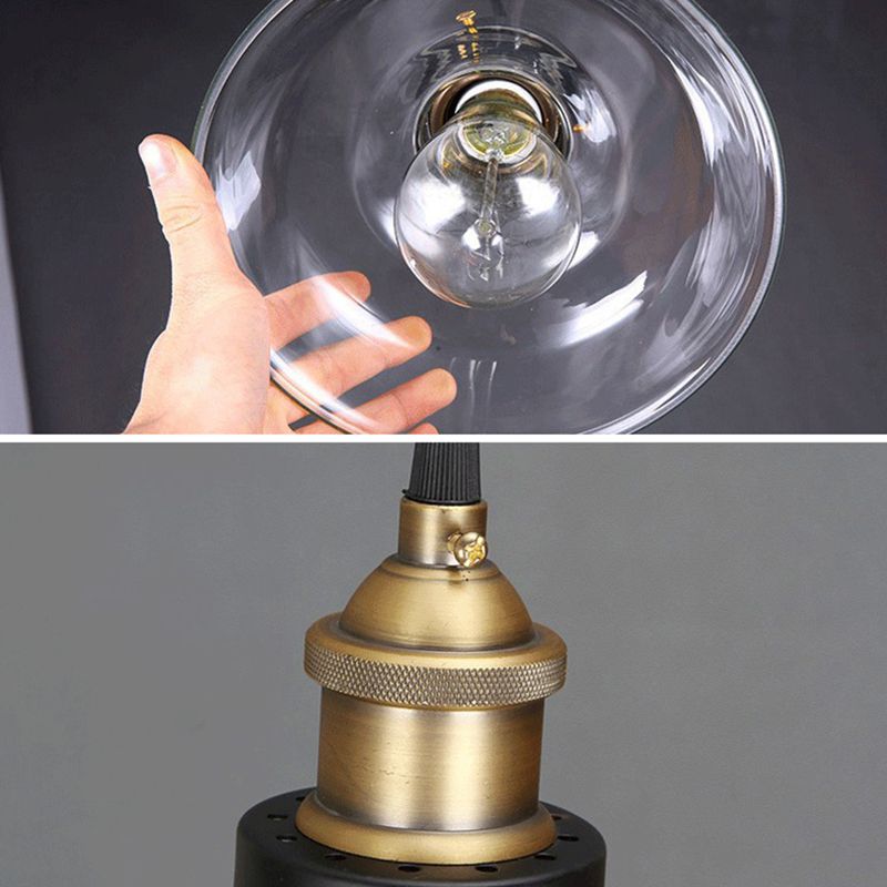Luci a sospensione sospesa Vintage Style Industrial Style1 Pendanti leggeri con tonalità di vetro per camera da letto