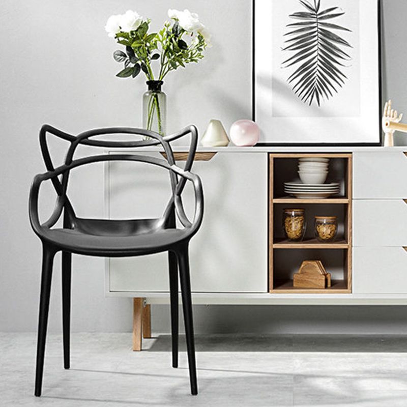 Contemporary Kitchen Dining Side Chair Cross Back Plastic Chair