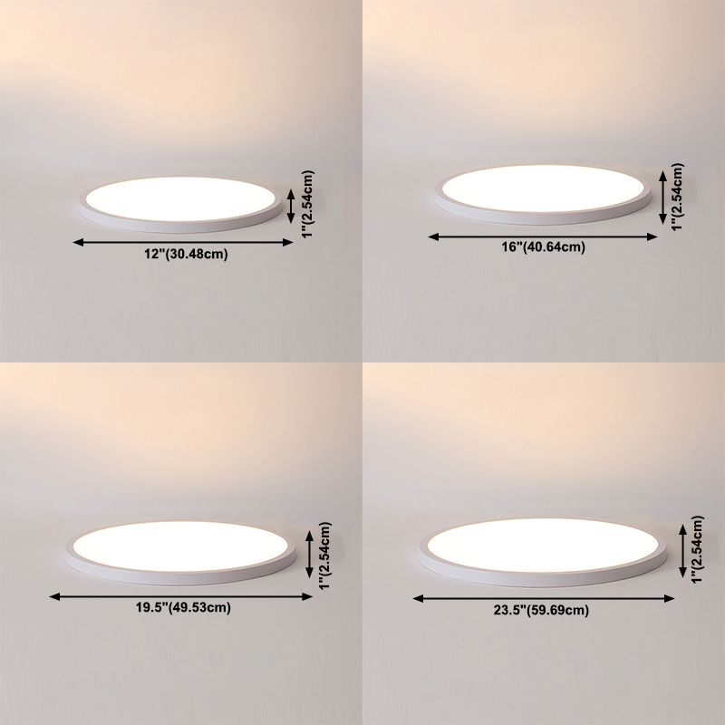 Circular Flush Mount Ceiling Light Simple Aluminum LED White Flush Mount Lamp