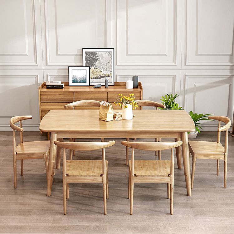Contemporary Style Dining Table with Solid Wood Dining Table and Chairs for Home Use