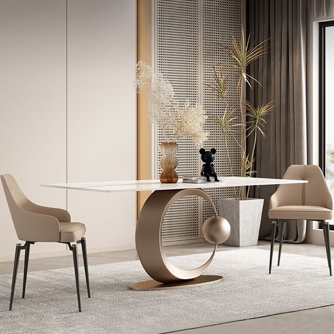 Luxury Sintered Stone Top Dining Set Rectangle 1/3/4/6/7 Pieces Dining Table with Chairs