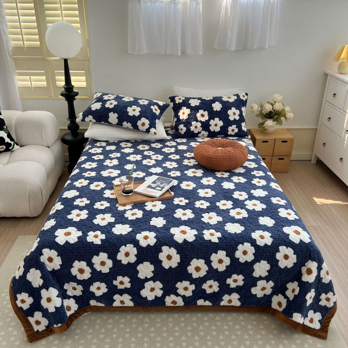 Flannel Bed Sheet Printing Soft Breathable 1-Piece Bed Sheet