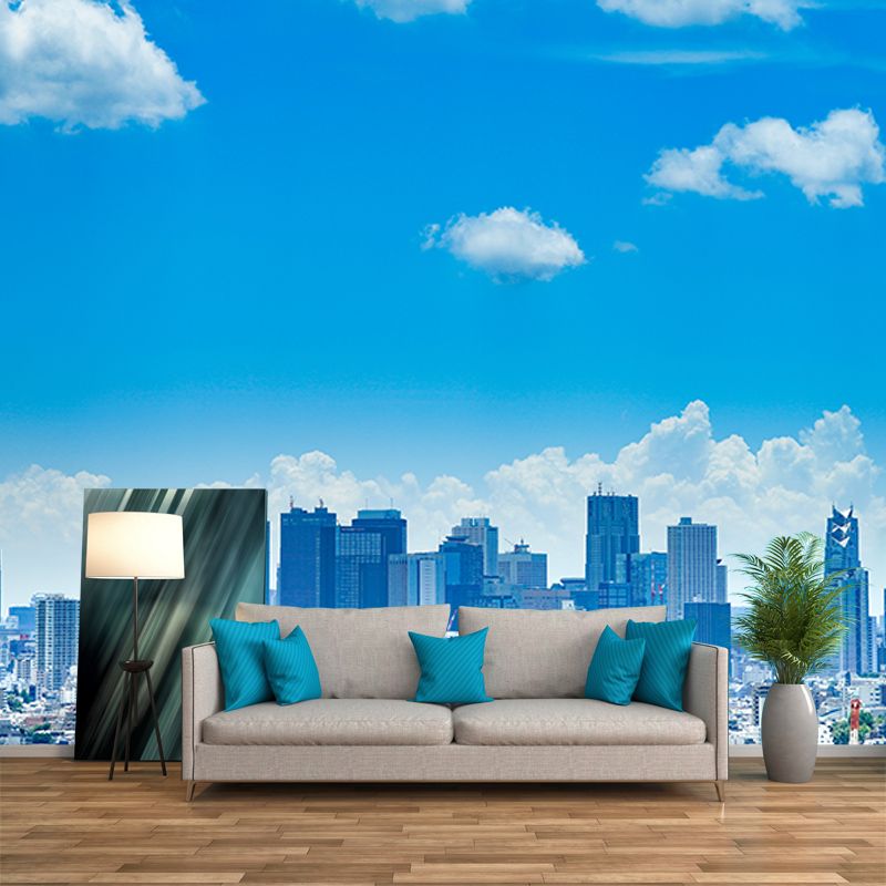 Modern Style Mural Wallpaper Urban Scenery Environment Friendly Bedroom Wall Mural