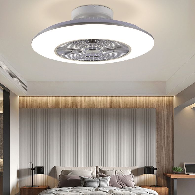 Acryl weiße LED -Deckenelement in der modernen Einfachheit Eisenkreisende Deckenventilator für Schlafzimmer