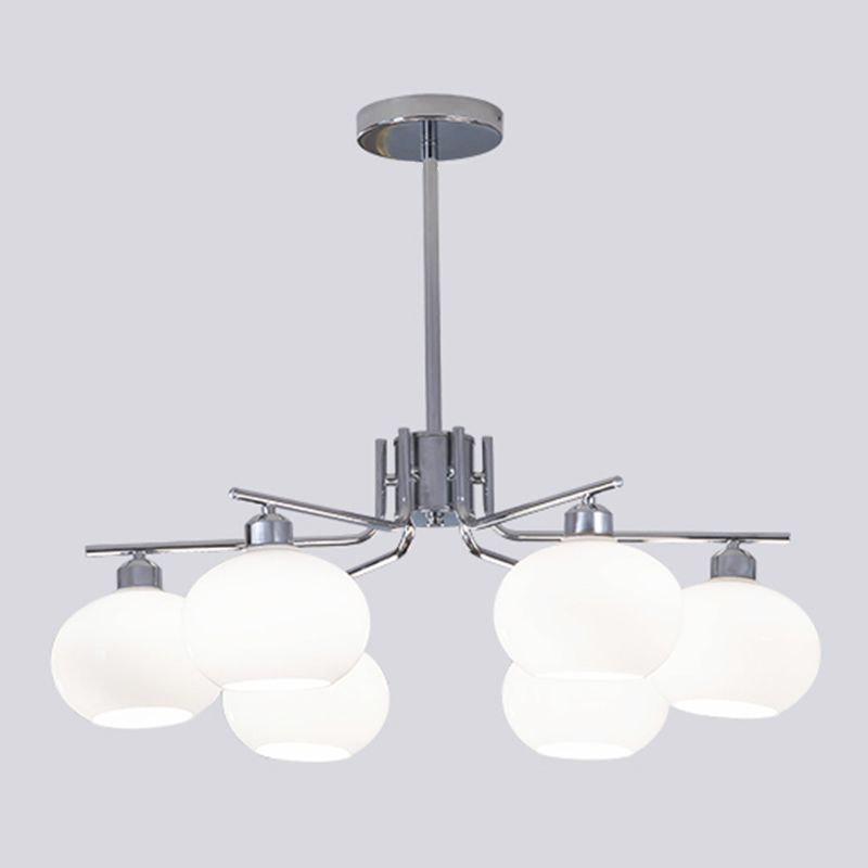 Araña de la esfera lámpara de vidrio de ópalo blanca esmerilado para comedor para comedor