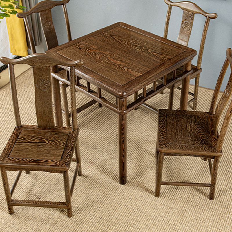 Modern Simple Dining Table Square Dinner Table with Solid Wood Legs