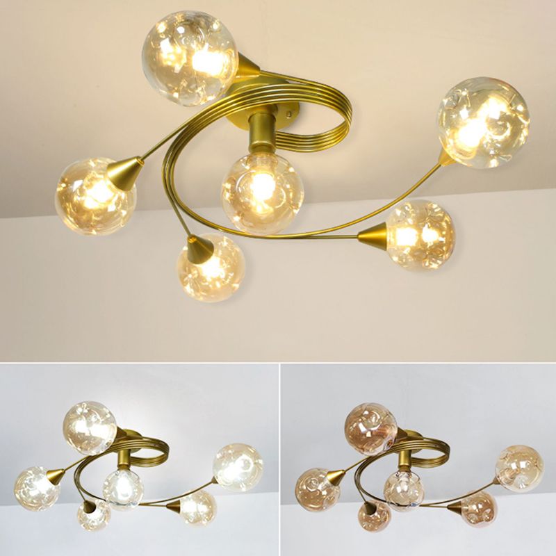 Luminaire semi-encastré en forme de verre, luminaire de plafond de style moderne