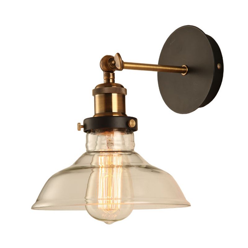 Riegel Indoor Dekoration Wandleuchte Glasschattenwandbeleuchtung mit goldenem Finisharm