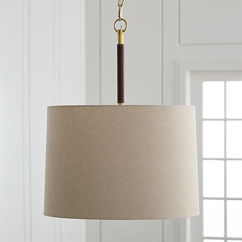3 Lights Cylinder Modern Chandelier With White Fabric Shade And Adjustable Chain