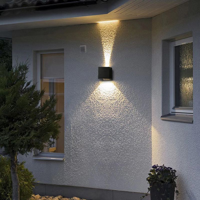 2-Light Rectangular Wall Sconce Light Modern Metal Wall Sconce Lighting