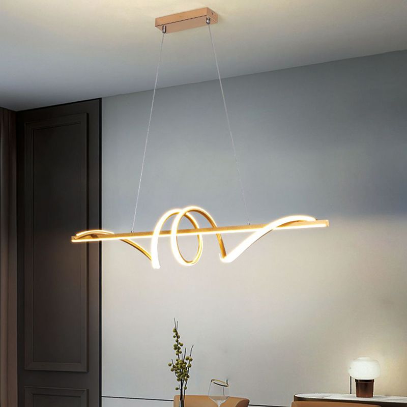 LED Kitchen Island Lighting Modern Golden/Black Ceiling Light for Foyer