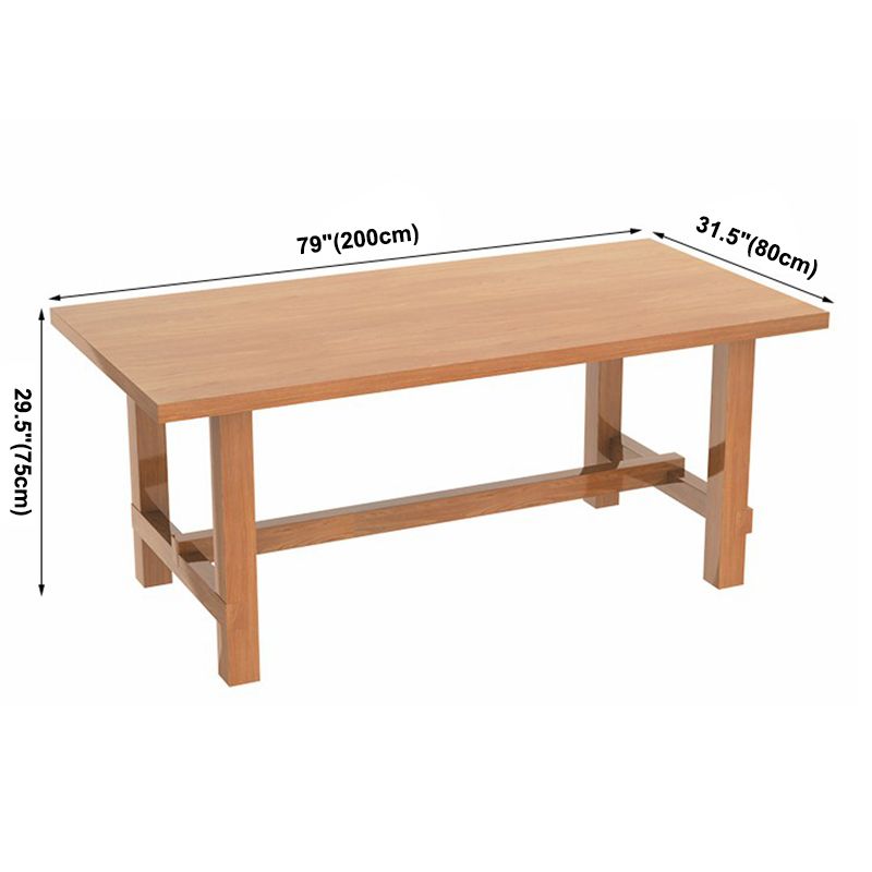 Tavolo da pranzo standard a forma di rettangolo contemporaneo tavolo da pranzo in legno massiccio con base di cavalletto