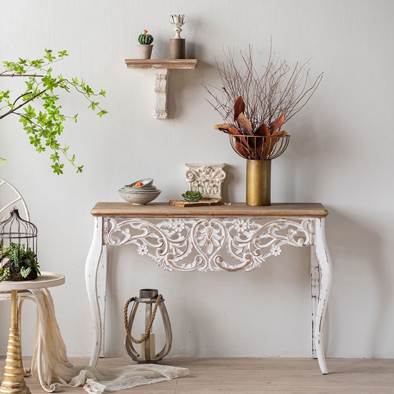 Rectangle Shape French Country Console Table White Wood Sofa Table
