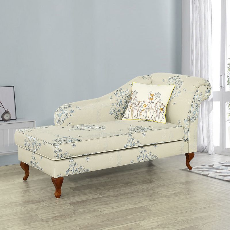 Living Room Upholstered Chaise Modern Style Rolled Arms Chaise