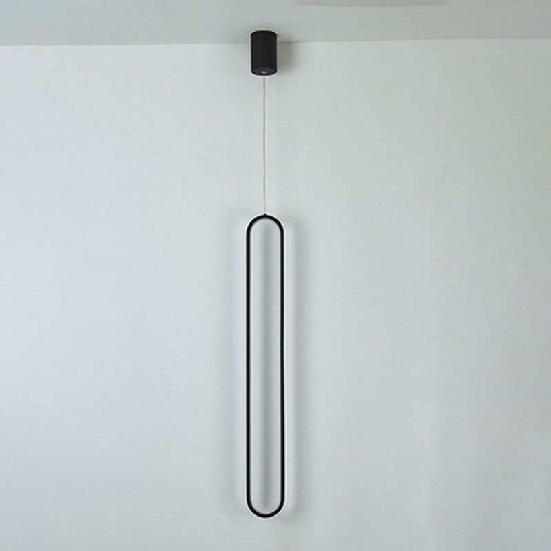 1 Light Linear Hanging Pendant Modern Style Metal Hanging Lighting for Dining Room