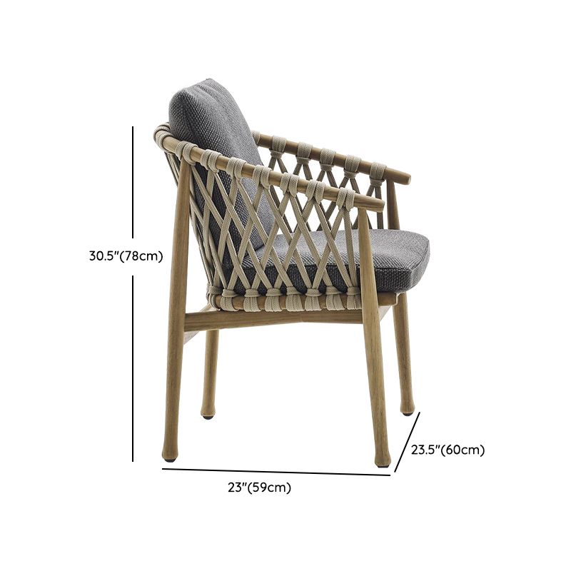 Modern Patio Dining Table Set 1/5/7/9 Pcs Wood Frame Patio Dining Table and Chairs