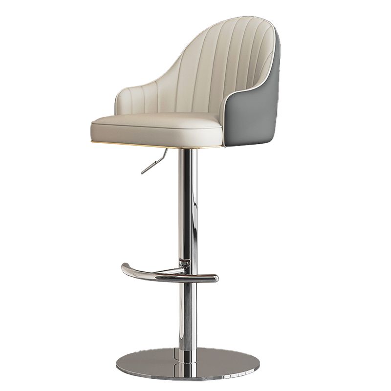 Industrial Backrest Elevatable Counter Stool Iron Cafe Bar Stool with Cushion and Pedal