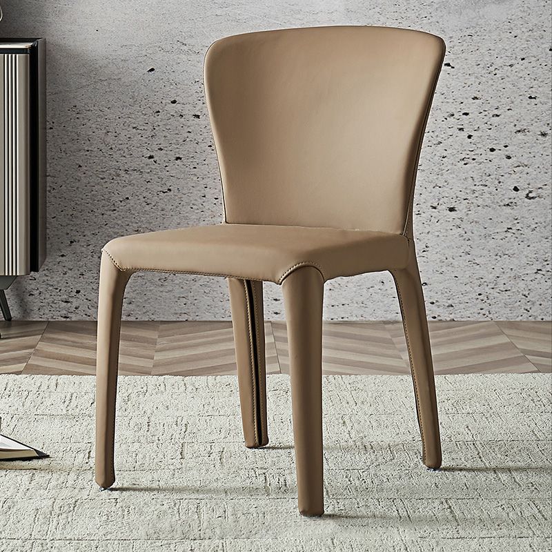 Modern Indoor Armless Dining Chair Faux Leather Side Chair for Home