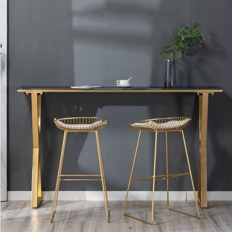 1/2/3 Pieces Modern Rectangular Pub Table Set Sintered Stone Top Bistro Table Set