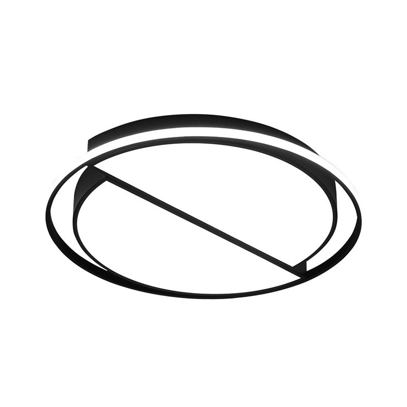 Integrated LED Bedroom Flush Light Modern Black Massimale Montaggio Lampada con Semicircolo / Loving Heart / Star Acrilico Shade, Warm / White Light