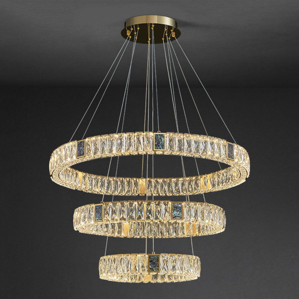 Round Shade Hanging Light Modern Style Crystal Pendant Light for Dining Room