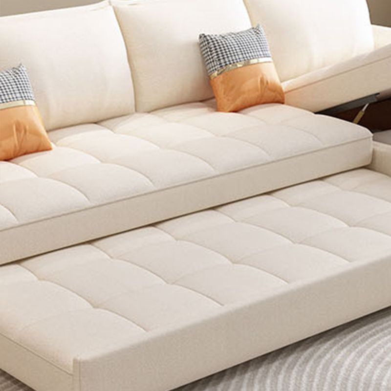 Modern Styled Metal Frame Sleeper Sofa Upholstered Square Arms Sofa Bed