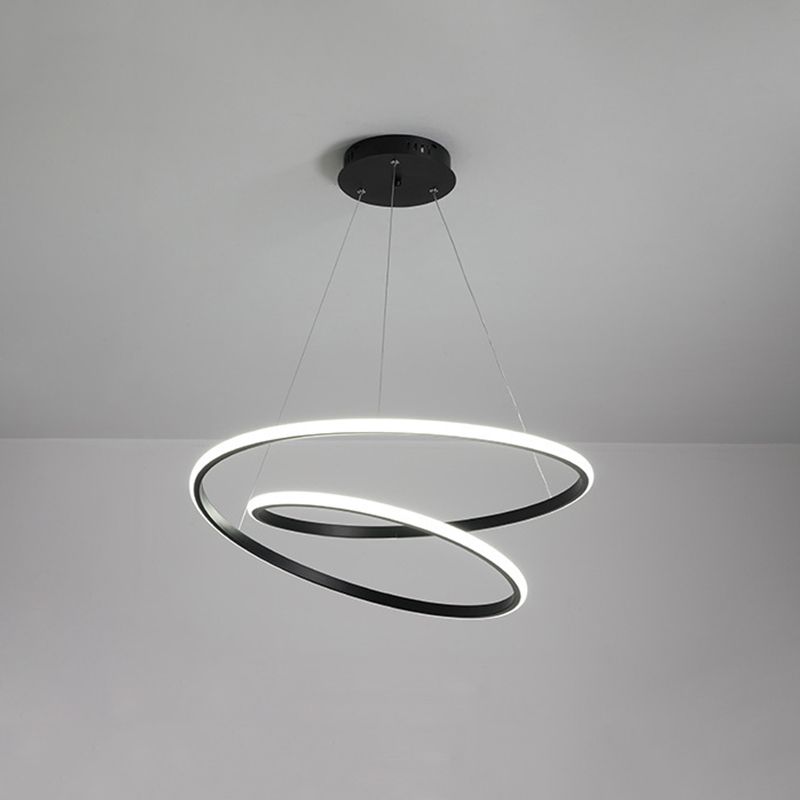 24" Wide Modern Chandelier LED Hanging Ceiling Lights for Living Room Dining Room