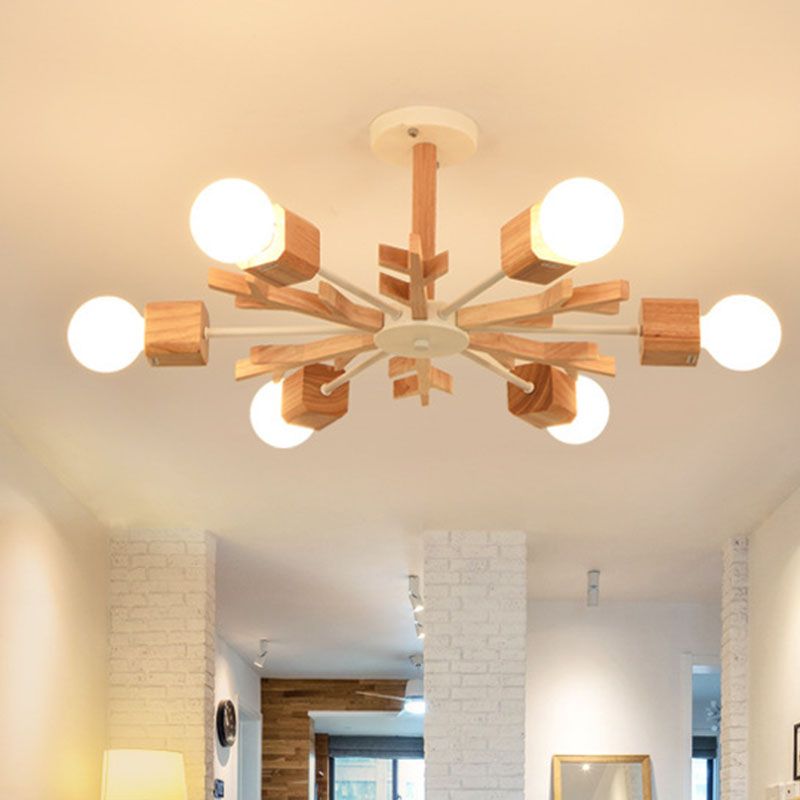 Creative Simplicity Wooden Pendant Lights for Drawing Room Coffee Shop