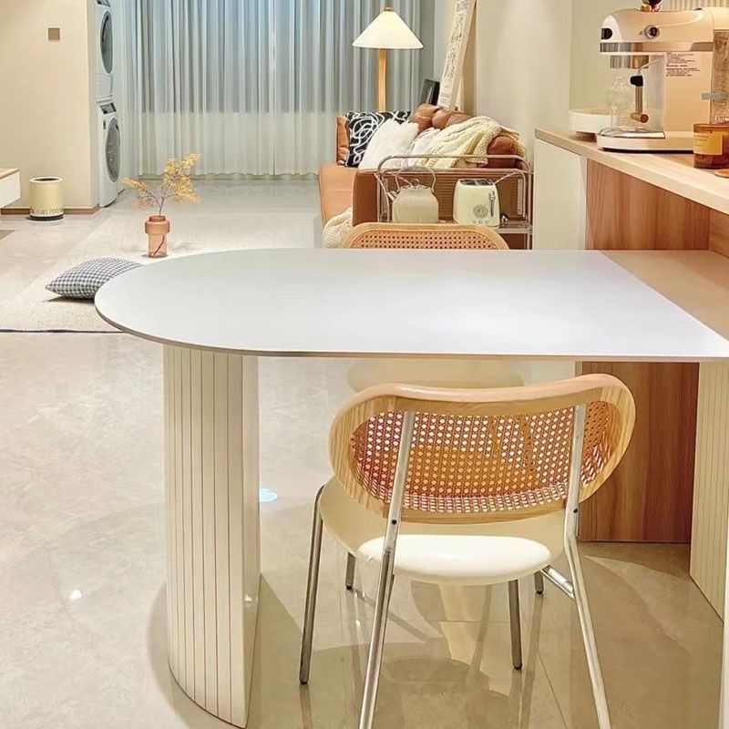 Modern Dining Table White Stone Top Dinner Table for Dining Room