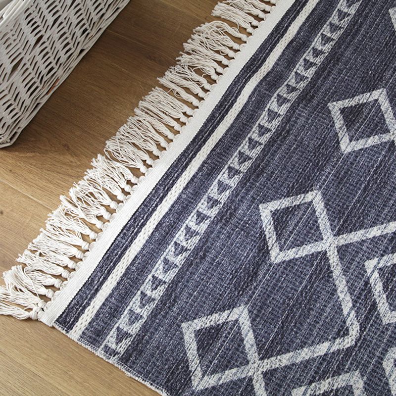 Simplicity Teppich mit Speerspitzenmuster, mehrfarbiger Baumwollteppich, schmutzabweisender Innenteppich für die Heimdekoration