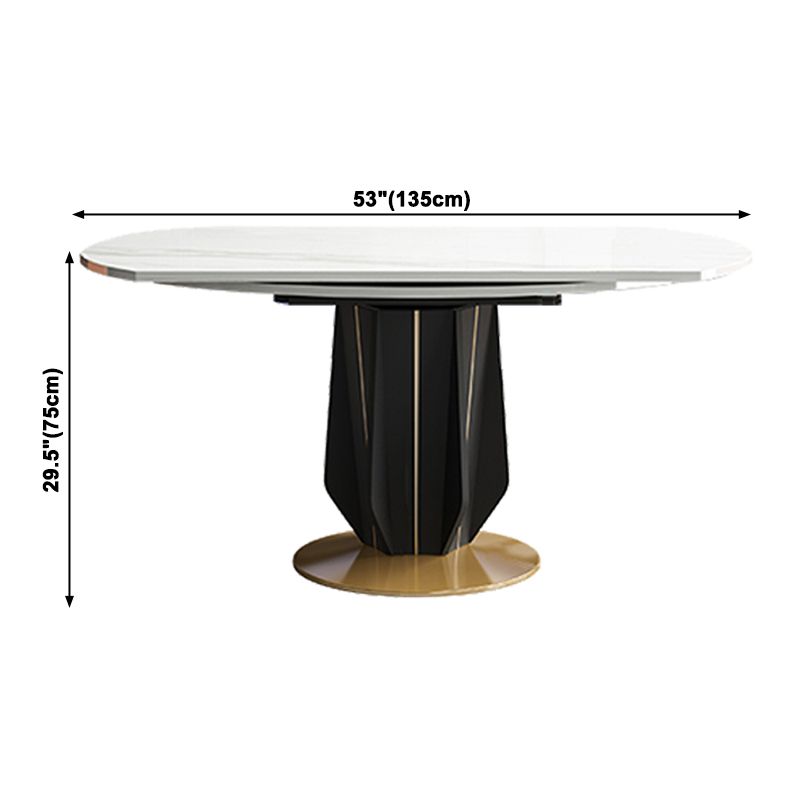 Mesa de comedor redonda Simplicity, mesa de piedra sinterizada con base de pedestal