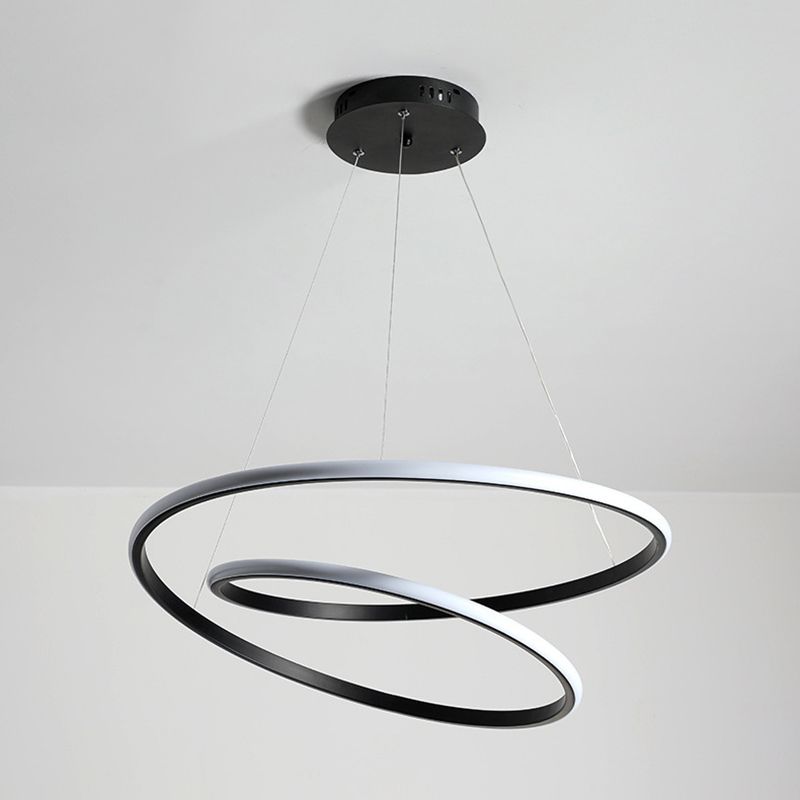 24" Wide Modern Chandelier LED Hanging Ceiling Lights for Living Room Dining Room