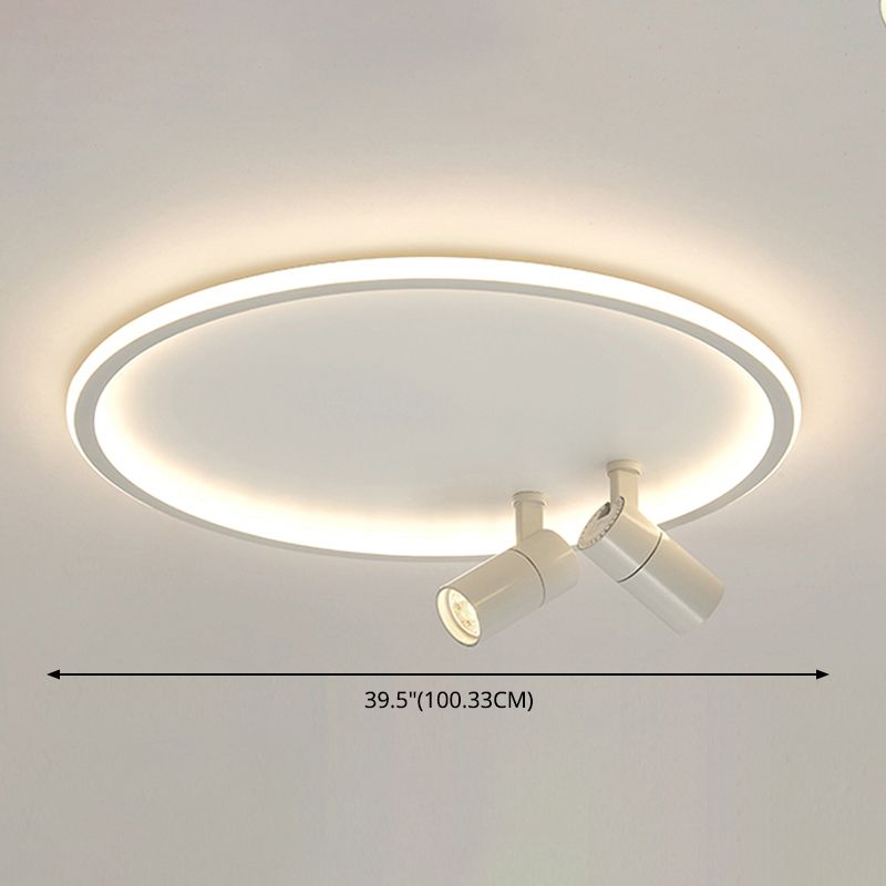 2-licht LED Semi Flush Mount In Modern Simplicity Circular Acryl Plafond Light in White