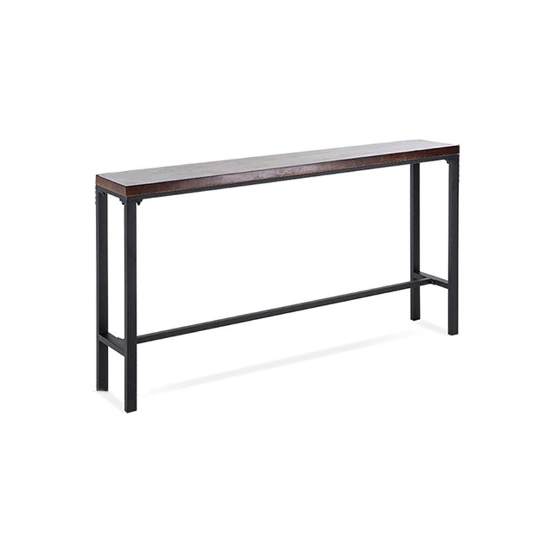 Solid Wood Bistro Bar Table Rectangle Industrial Bar Table for Dining Room