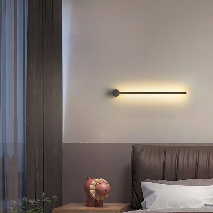 Lampes murales noires linéaires en aluminium 1-Light lampe murale minimalisme pour chambre à coucher