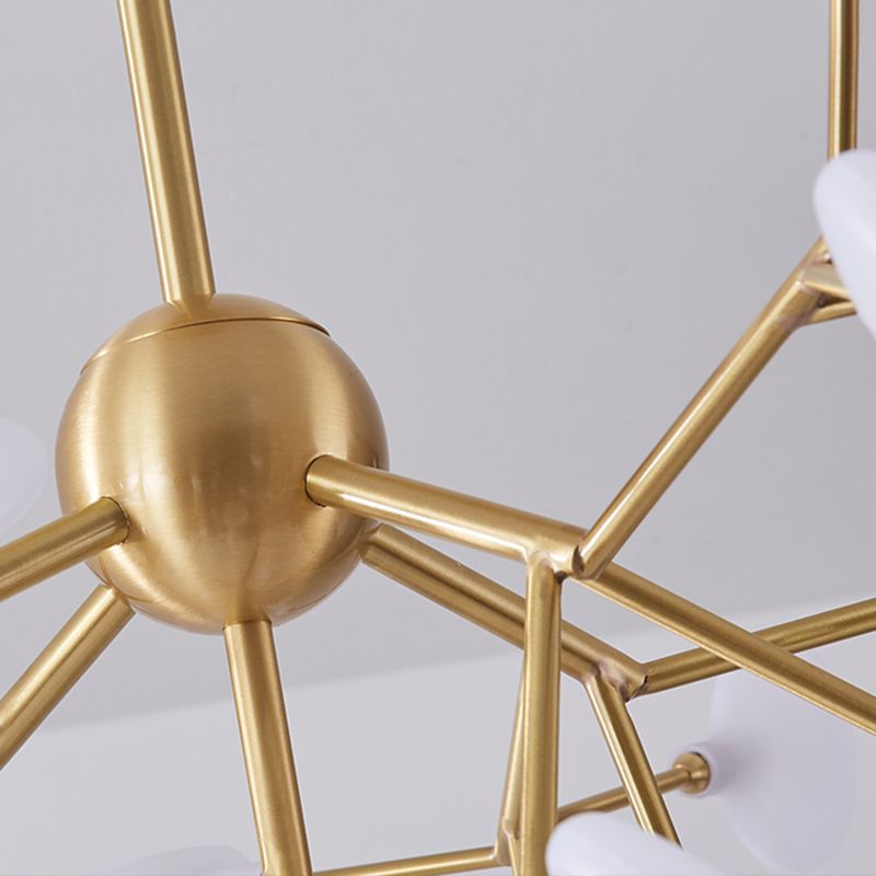 Koper sputnik hanglamp in moderne luxe stijl vuurvliegplafondlicht met acryl schaduw