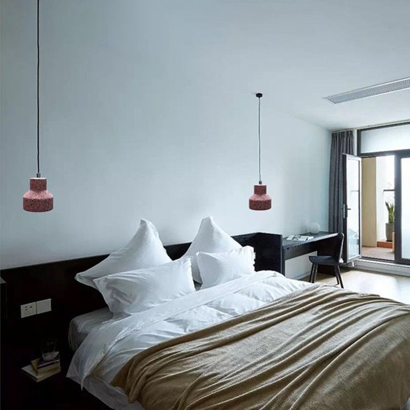 Estilo nórdico Minimalismo Lámpara colgante de terrazo 1 Light Creative dormitorio Fije de iluminación