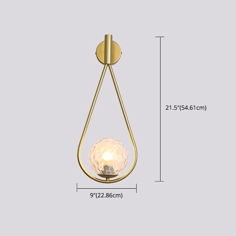 Modern Simple Round Shade Wall Sconce Metal 1 Approches légères en or finition