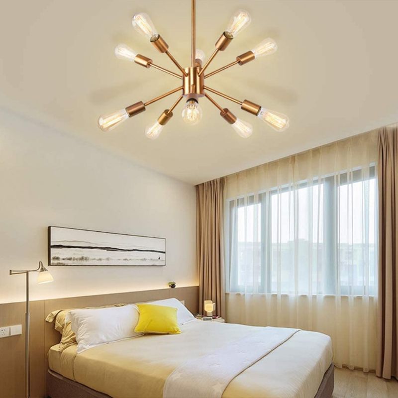 Modern Gold Sputnik Chandelier 10-Light Sphere Satellite Style Ceiling Lights
