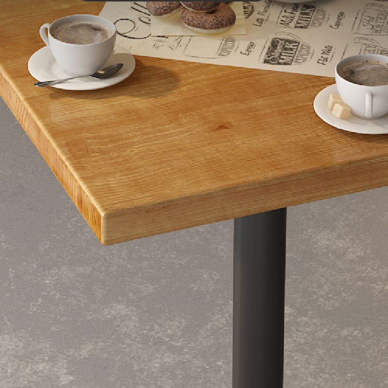 Indoor Industrial Bar Dining Table Square Metal and Wood Bar Table