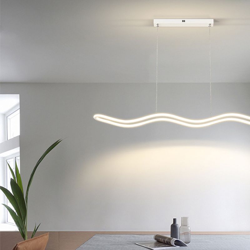 Single Black/White Kitchen Island Lighting Statement LED Island Pendant Lighting