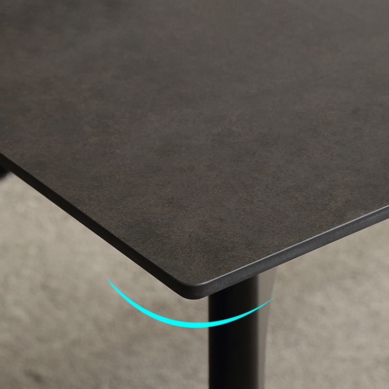 Modern Rectangle Dinette Set 1/4/5/7 Pieces Black Stone Top Indoor Dining Set