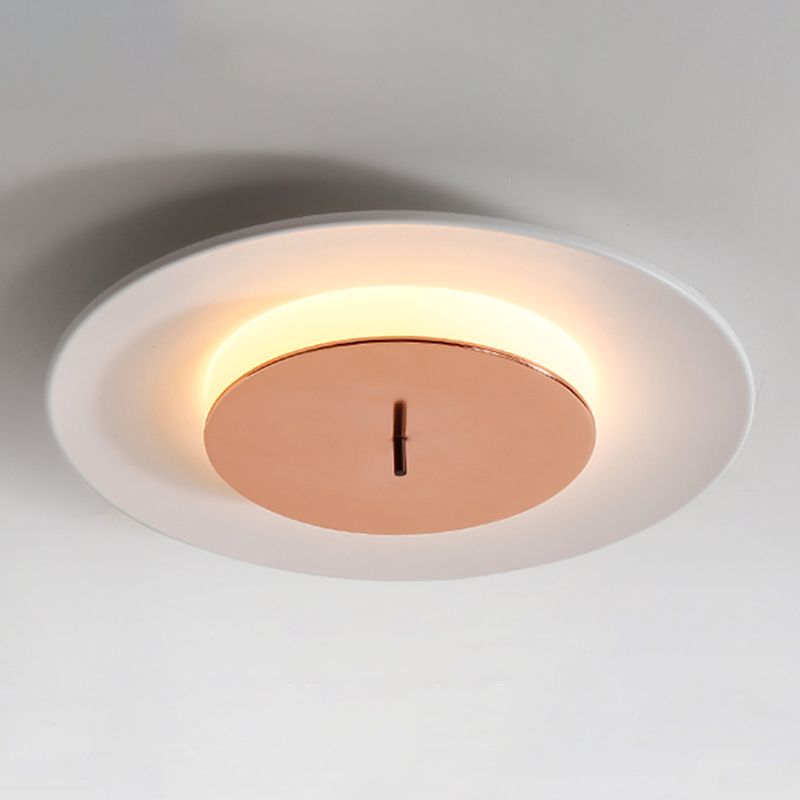 Modern Nordic LED Flush Mount Wrought Iron Macaron Ceiling Fixture with Acrylic Shade