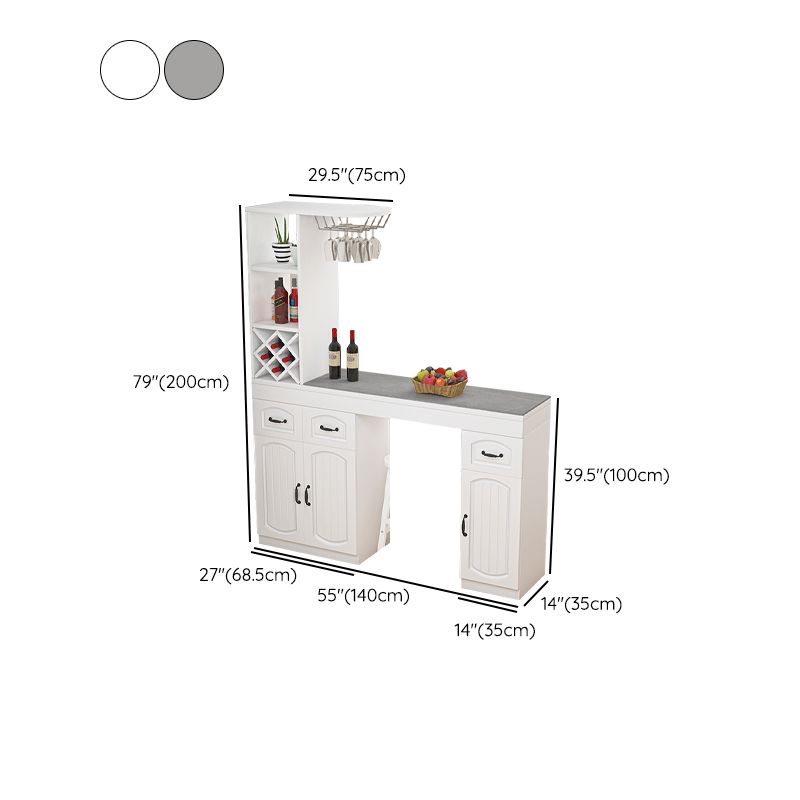Contemporary Stone Rectangle Bar Height Table for Living Room