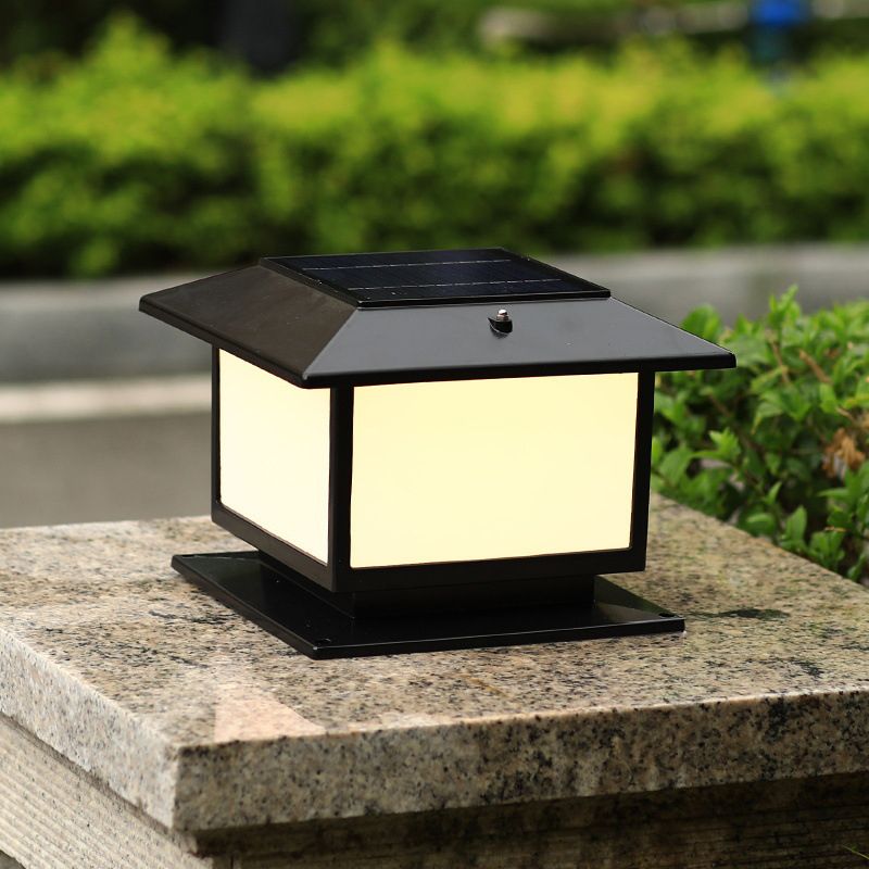 Black Outdoor Lights Metal Waterproof Pillar Lamp for Garden