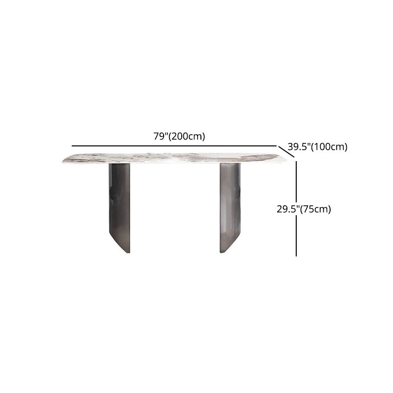 Modern Sintered Stone Top Dining Set Rectangle 1/2/5/7 Pieces Dining Area Table Set